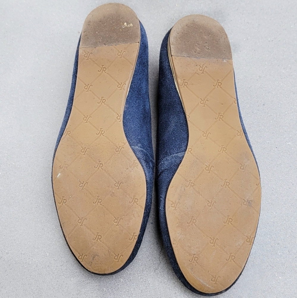 JACK Rogers Ballet Flat 5 Blue suede Gold - Picture 6 of 11